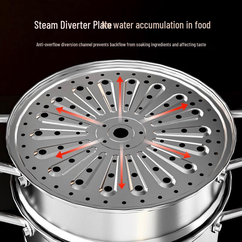 KSISE 3-Layer 30cm Multi-functional Steamer Pot