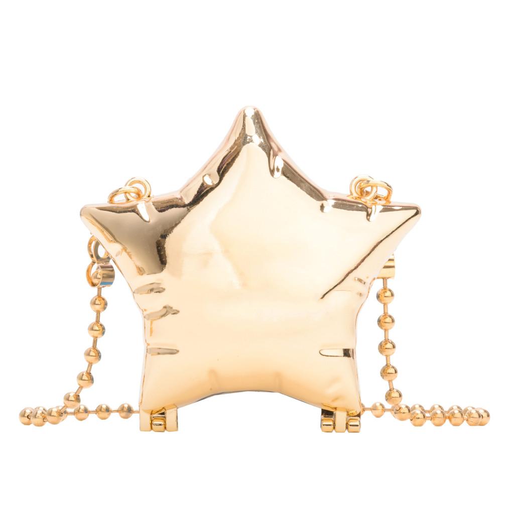 Mini Star Shape Box Bag With Chain Lock For Streetwear Fashion