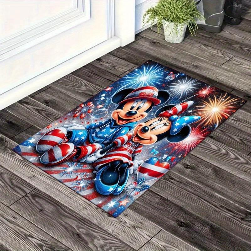 

1pc Mickey Mouse Minnie Fireworks Pattern Area Rug Soft Flannel for Living Room, Office, Bedroom, Outdoor and Camping, Sofa Coffee Table 60cm by 90cm
