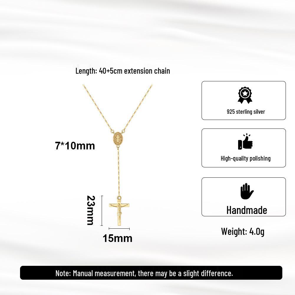 925 Sterlingsilber Y-förmige Kreuzverschluss-Halskette, Beliebter Damen-Schlüsselbeinketten-Schmuck
