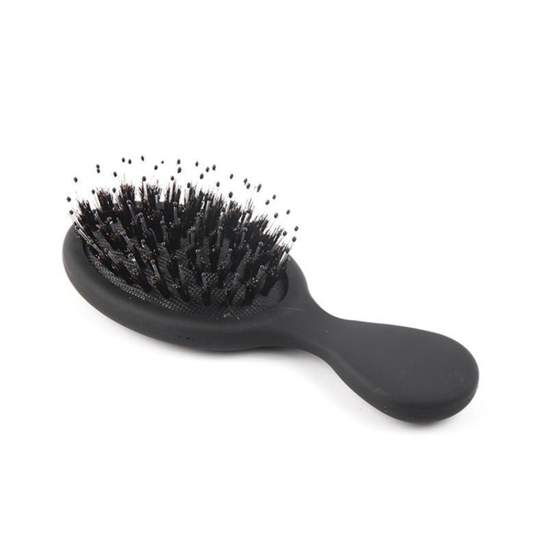 Meier Mini boar bristle air cushion brush - oval wet hair brush - portable travel airbag comb чёрный