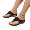 Absatz Zehen Hausschuhe Damen Oberbekleidung Damen Hausschuhe Nahtlinie Dicke Sohle Blumen Hohl Flip-Flops