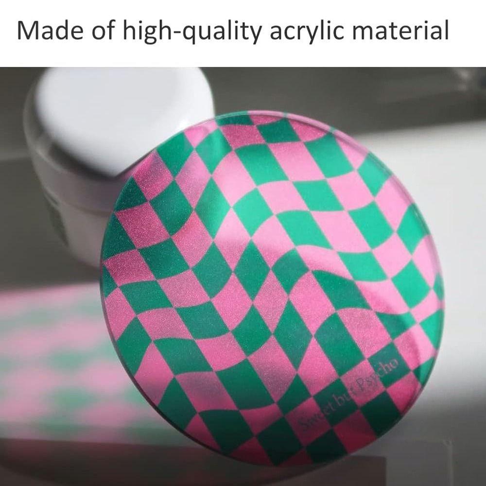 Non-Slip Checkerboard Acrylic Coaster Heat Insulation Drinks Placemat Simple Bowl Pad  Table