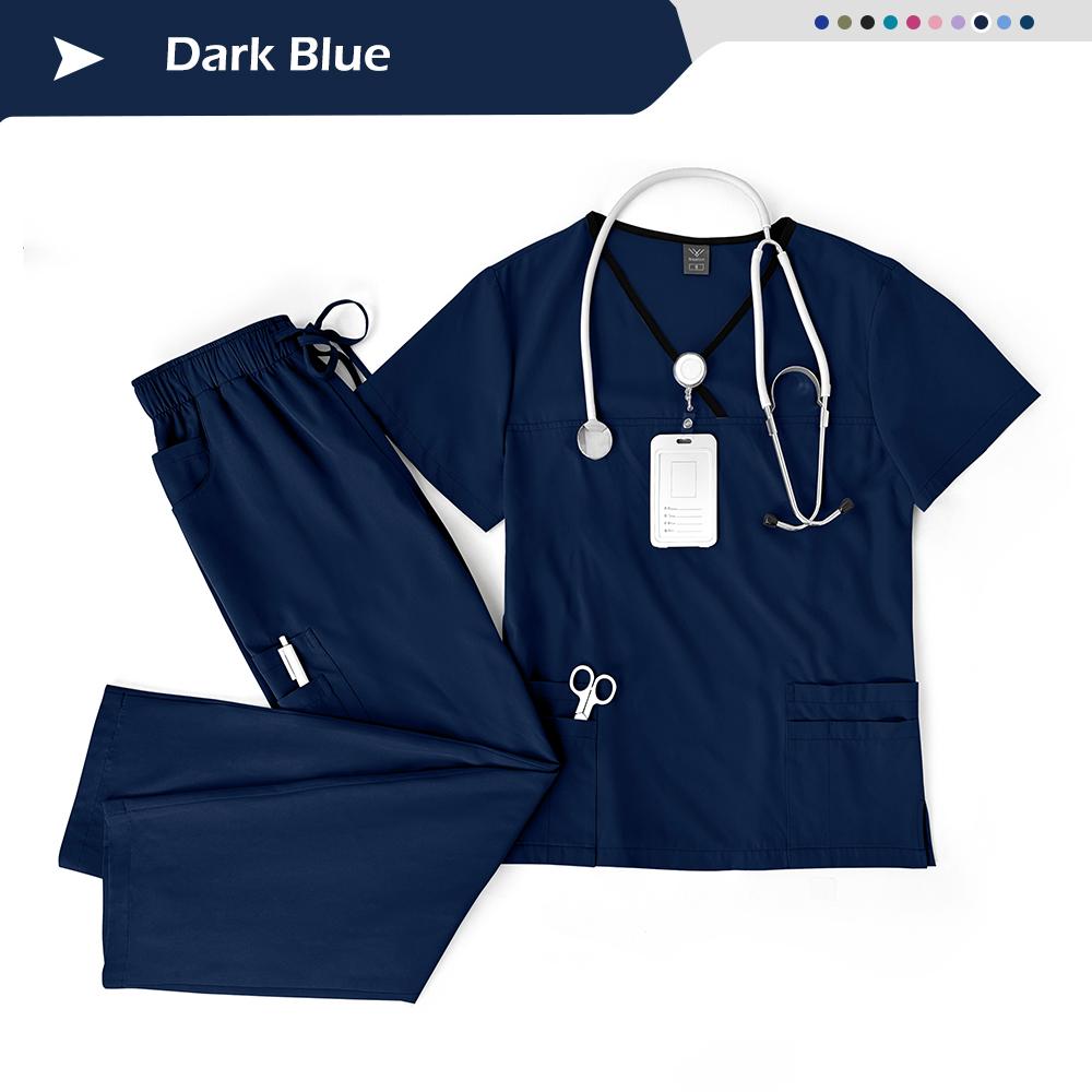 Elastic Breathable Nursing Articles Surgical Uniforms Woman Hospital Clinical Uniform Multicolor Short Sleeved Beauty Salon Wear