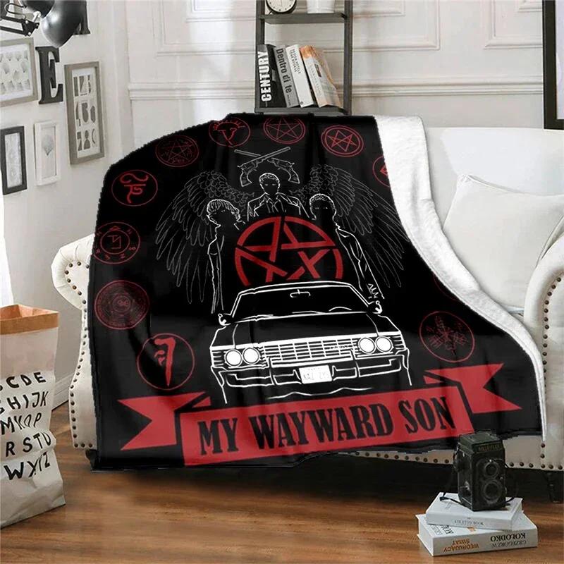 Movie Supernatural - Evil Power Printed Blanket, Fashion Warm Flange Blanket, Picnic Blanket, Bed Blanket, Birthday Gift