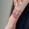 Pink Smudged Lolita Kitten Tattoo Sticker, Sweet Girl Cute Cartoon Wrist Waterproof And Long-Lasting Simulation Sticker