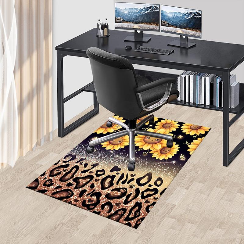 1PC Sunflower Leopard Non-Slip Floor Carpet Compatible for Office&Living Room&Bedroom&Dining room -  Soft & Pattern-G0327