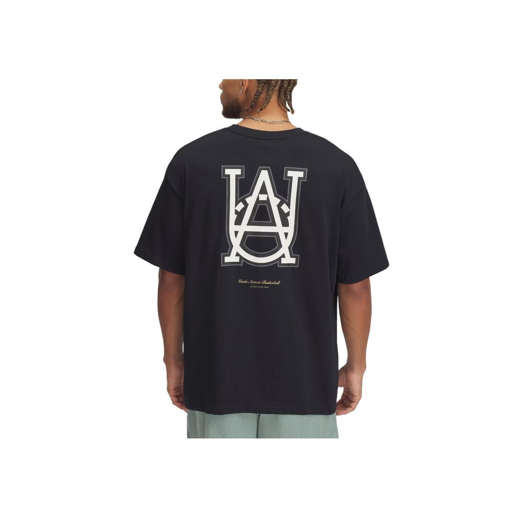 Under Armour Heavyweight Hoops Courtside Short Sleeve T-Shirt Men Tops Black Stone 1390191-001
