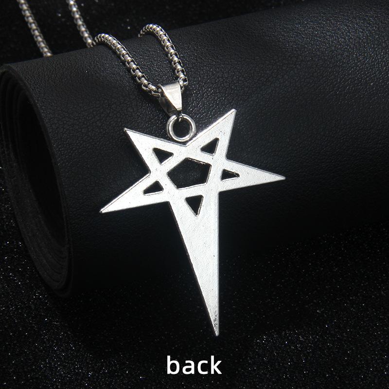 Viking Style Pentagram Pendant Necklace Stainless Steel Chain For Men Retro Jewelry