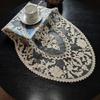 Chinese Classic Oval Embroidered Small Round Tablecloth Kitchen Coffee Bar Tea Set Fruit Tray Table Mat Wedding Party Decoration