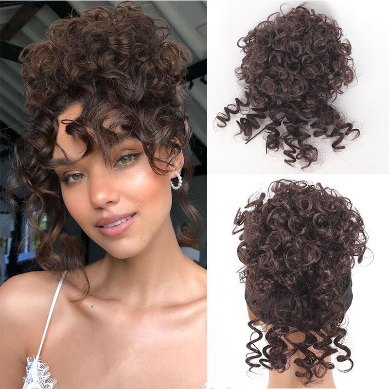 Messy Bun Hair Piece Elastic Drawstring Loose Wave Curly Scrunchies Ponytail Extension