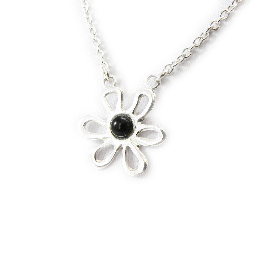 Les Trésors De Lily [I2601] - Silver Necklace 'Jesse Noir De Jais' Silver-black (rhodium-plated) - 18 Mm