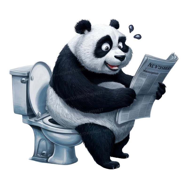 Funny Cat Dog Fox Tiger Animal on the Toilet Sticker Bathroom Toilet Cover Sticker Wall Sticker WC Home BathRoom Waterproof Decoration S353