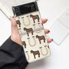 Phone Case For Samsung Galaxy Z Flip 3 4 5 Hard Folding Clear PC Bumper Animal Art Horse For Samsung Z Flip 6 Back Cover