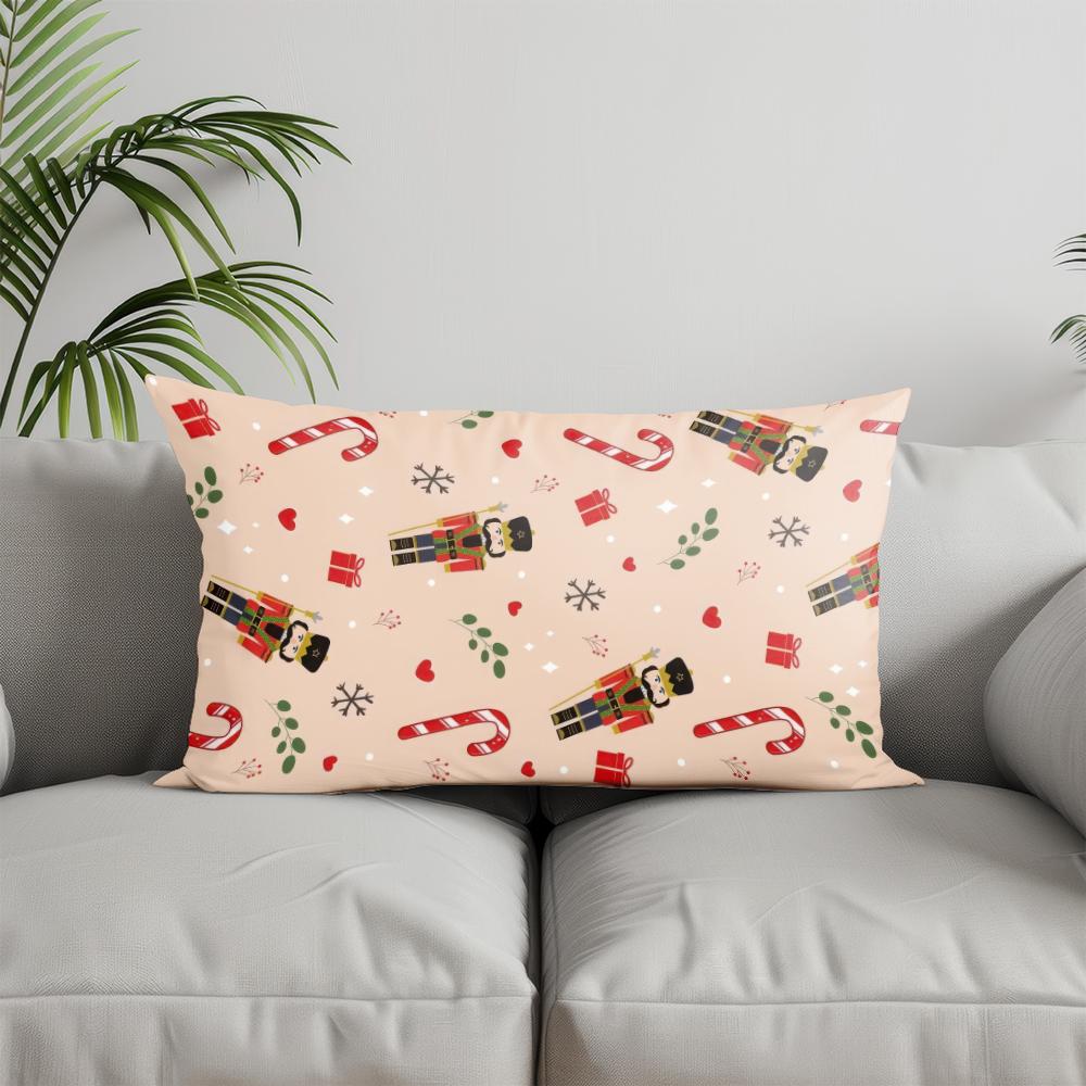 Home Decor Christmas Stars and Snowflakes Pillow Suitable For Sofa Bedroom Car Pillow Cover Cushion Rectangular Back Cushion