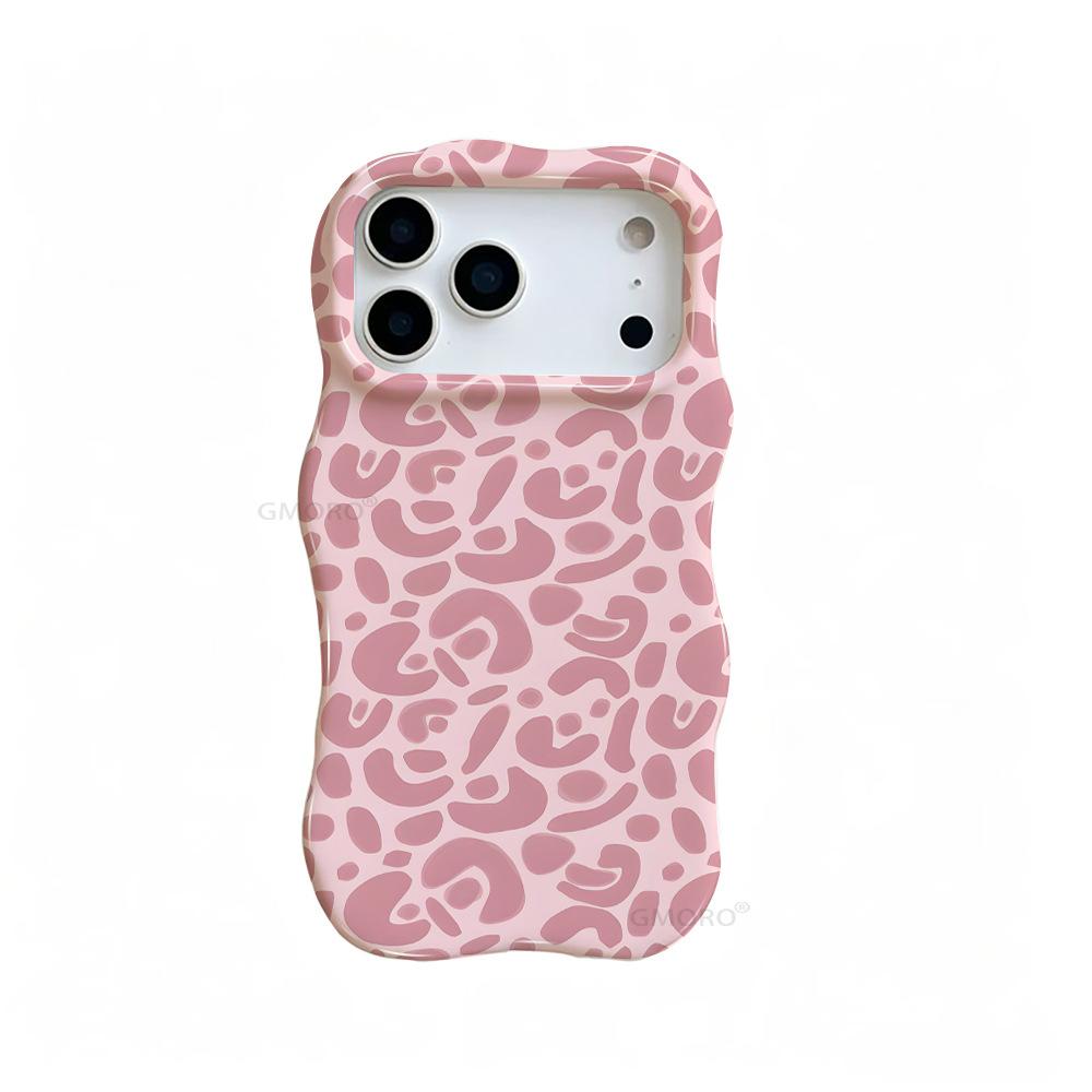 Color Leopard Print Wavy Edge Sweet and Cool Mobile Phone Case iPhone16/15promax Anti-drop and Anti-skid Protective Case