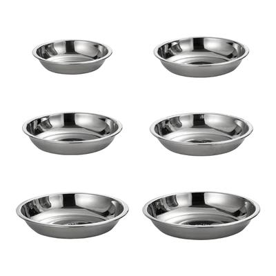 4Pcs Stainless Steels Serving Dishes Round Sauce Dipping Bowl Fruit Dessert Plate Serving Tray Flat Plate Dinnerware