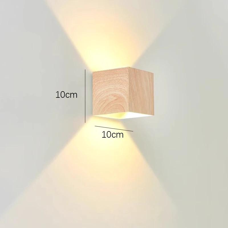 

Креативный светодиодный настенный светильник из дерева, излучающий свет вверх и вниз, художественный фон, входы, лестницы, балконы, атмосферные осветительные приборы warm light