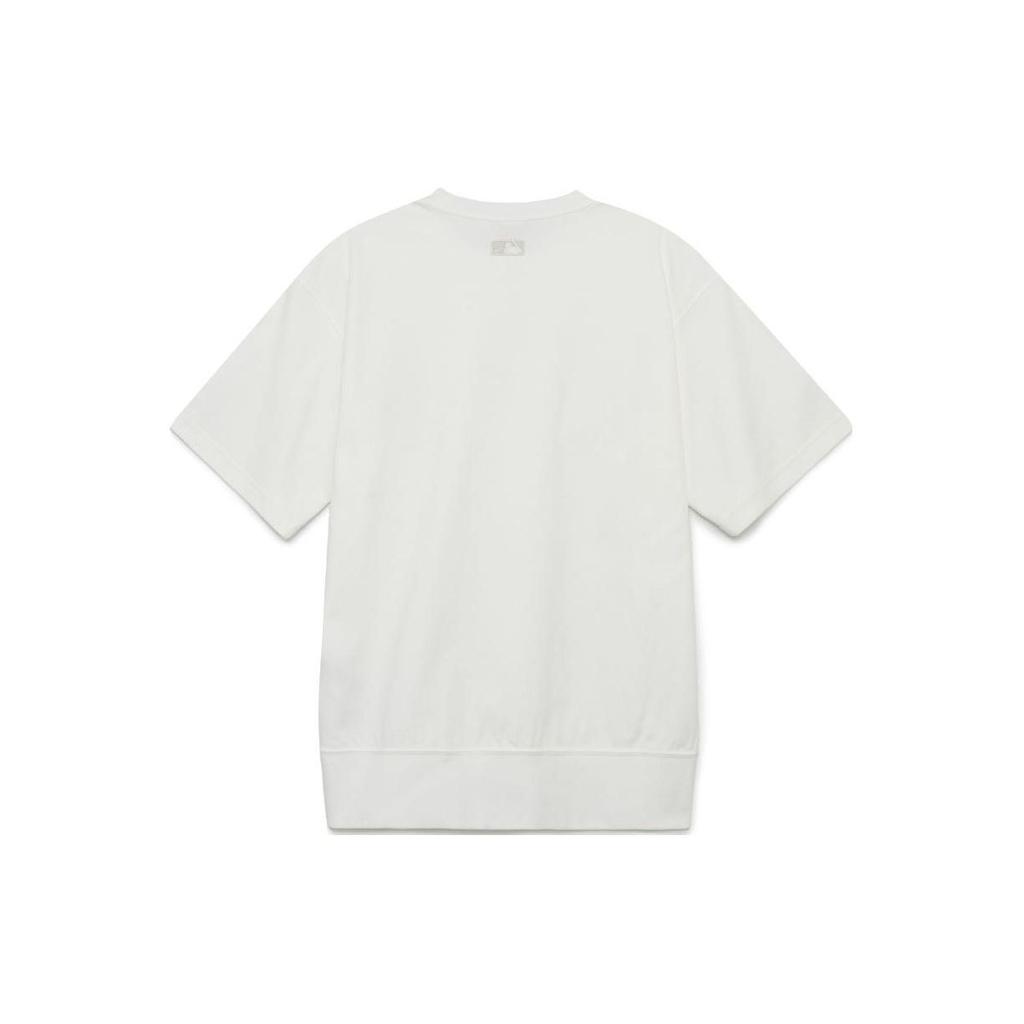 MLB New York Yankees Micro Logo Solid Color Crew Neck Short Sleeve T-Shirt Unisex T-Shirts White 3ATSD0133-50IVS