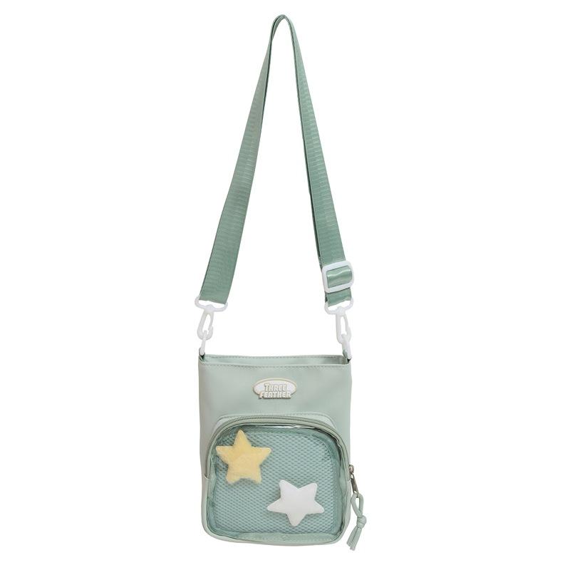 Mori Ins Exquisite Five-pointed Star Transparent Women's Pain Bag Mobile Phone Change Bag 25 New Literary One-shoulder Messenger Bag