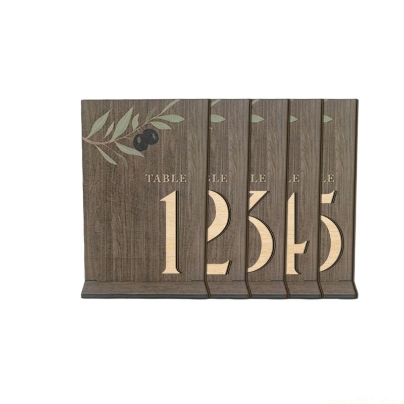 QX2E Stylish Wedding Table Number Pine Table Marker With Delicate Sages For Wedding Anniversary Or Gathering