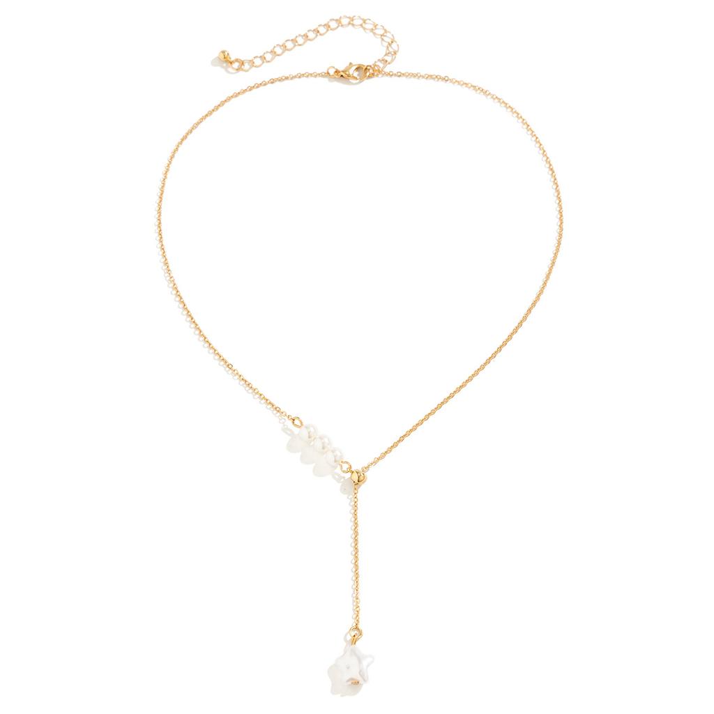 Versatile Adjustable Necklace, Niche Simple Star-shaped Imitation Pearl Pendant Necklace Jewelry