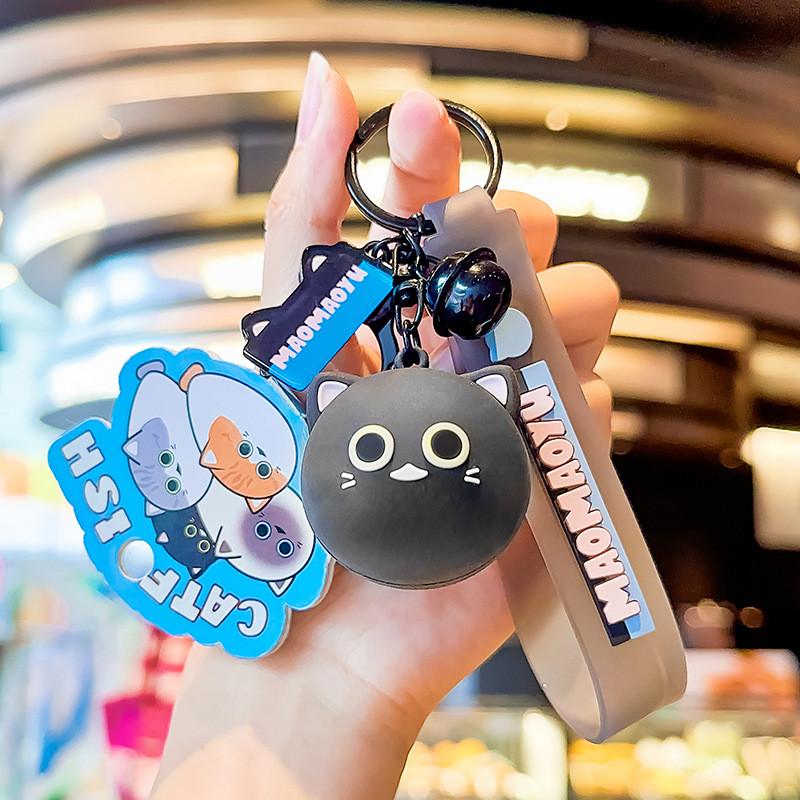 Cat Vibrant Cartoon Fish Keychain Playful Pvc Material Perfect For Cat Themed Gifts