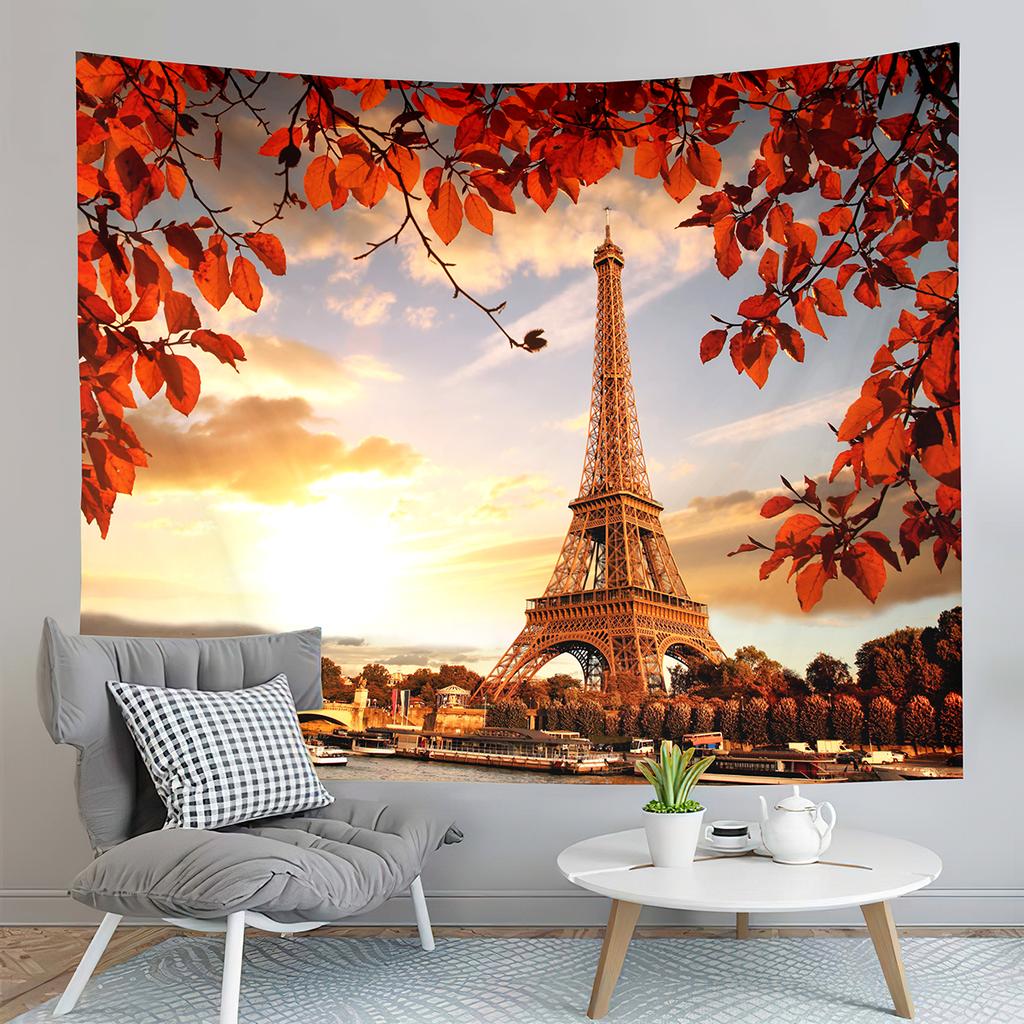 Eiffel Tower Tapestry Lover Couple Tapestry Romantic Scenery Tapestry Home Living Room Dorm Bedroom Aesthetics Decor Tapestries