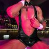 Men's Erotic U-Shaped Patent Leather Bodysuit with Suspenders & Bow Tie