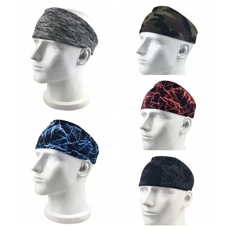 Men's Sports Headband Sweat-Absorbent Quick-Drying Breathable Tennis Fitness Running Head Bandage Outdoor Sports Sweatbands