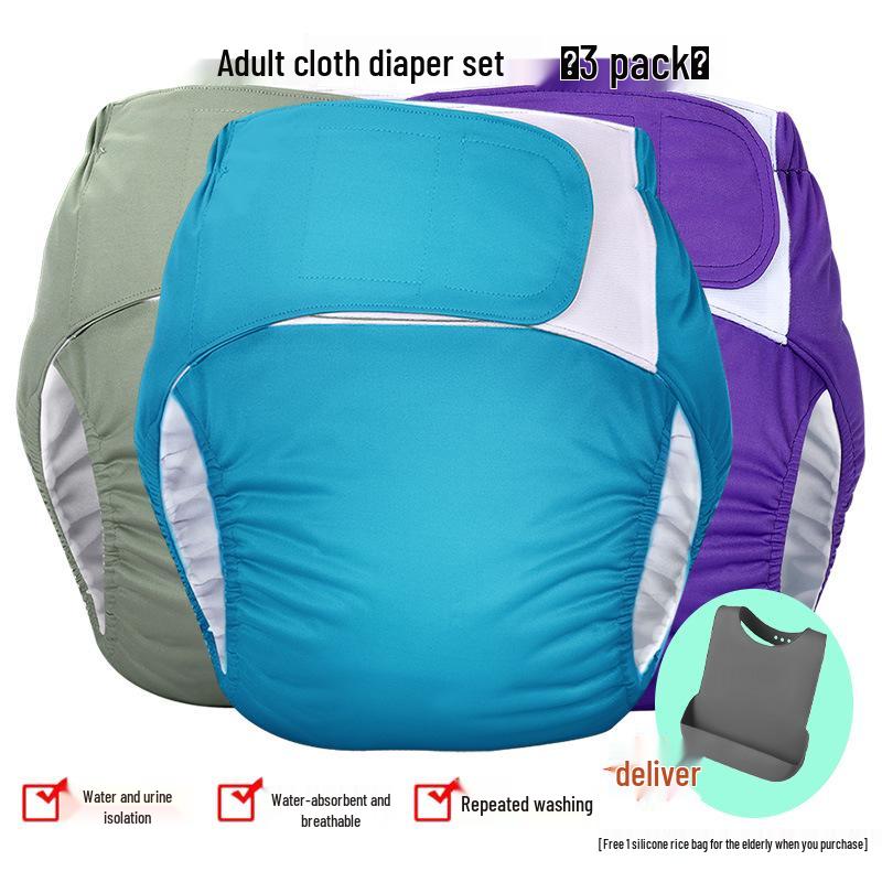 Breathable Portable Washable Adult Cloth Diapers - Absorbent and Comfortable for Seniors