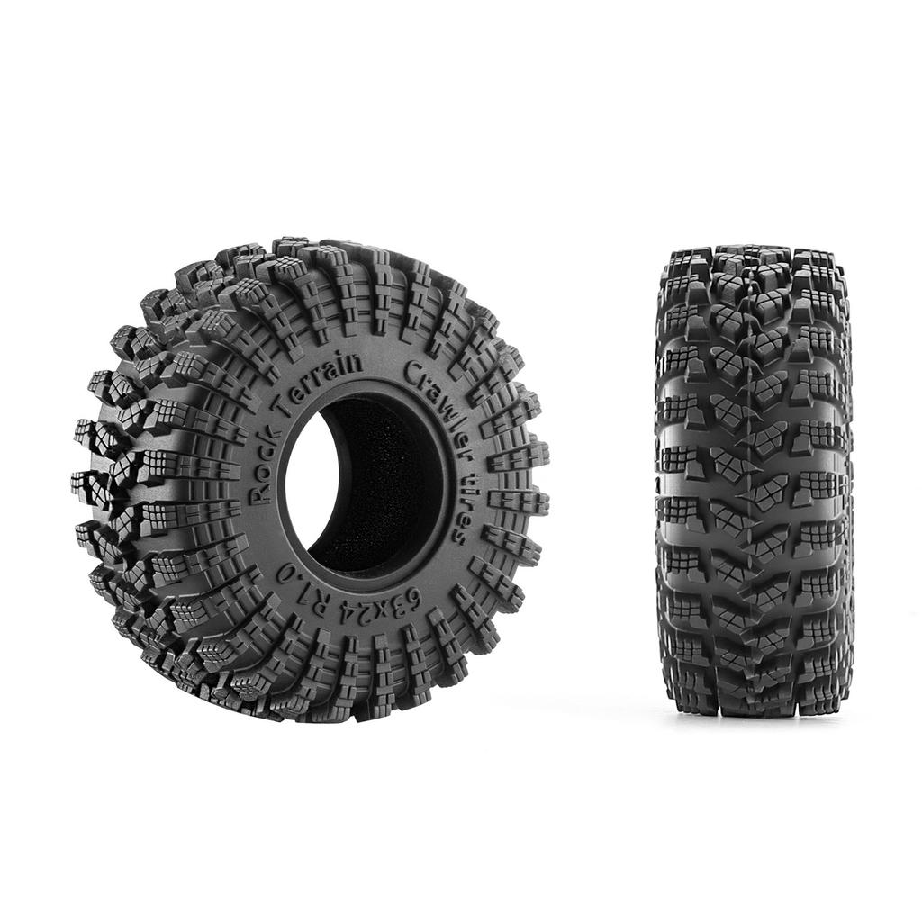 4PCS 1.0" RC Crawler Car Rubber Wheel Tires for 1/18 Traxxas TRX4M 1/24 Axial SCX24 FMS AX24 FCX24 Ascent-18 Upgrade Parts
