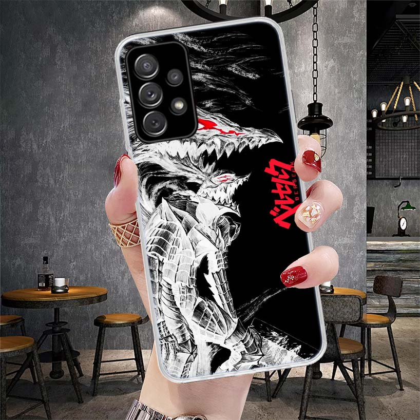 

Black White G-Guts B-Berserks Soft Phone Case For Samsung Galaxy A13 A14 A15 A16 A17 A53 A54 A55 A56 A57 A33 A34 A35 A36 A37 A23 Samsung A53