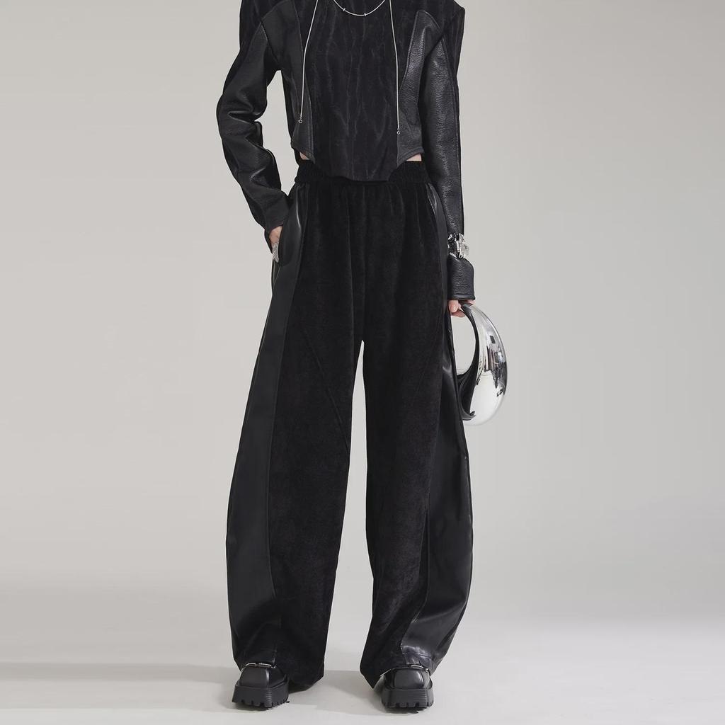 Maillard Women's Wide-Leg Velvet-Lined Sports Sweatpants for Autumn/Winter