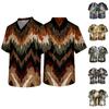 Herren Casual Kurzarm V-Ausschnitt Bedrucktes Fronttaschen-Top