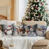 Christmas Snowman Pillowcase Square Bedroom Sofa Cushion Cover 100% Polyester Living Room Soft Cushion Pillowcase Home Decor