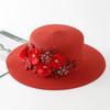 202604-shi Chic Ins Summer Drill Flower High Quality Encrypted Weave Paper Grass Grace Lady Fedoras Cap Women Leisure Panama Hat