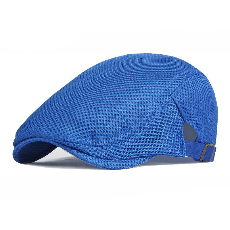 Summer thin hollow mesh breathable duckbill cap men's light plate retro sun protection forward hat