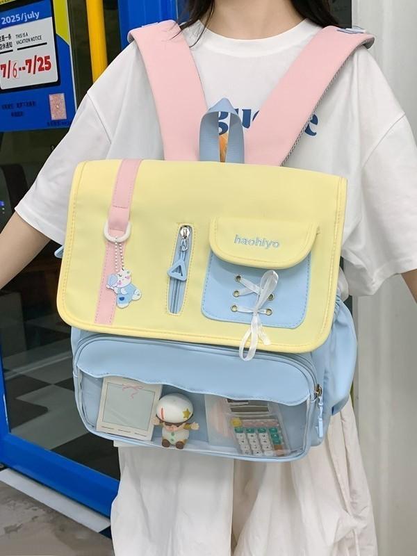School Style College Backpack With Fabric For Girls Education Use