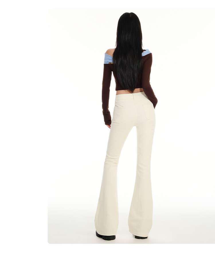 Dark Blue High Waist Flare Jeans for Women - Body Shaping & Slimming, Spring/Autumn Style