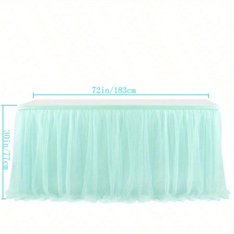 1pc Blush Pink Sheer Ruffle + Lining Table Skirt, Fits Rectangular and Round Tables - Perfect for Birthday Parties, Weddings, Bridal Showers