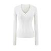 American Girl V-Neck College Style Slim Cable Knit Sweater