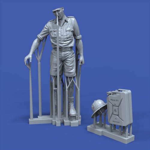 Royal Model 1/35 WWII German Africa Corps Jerry Can Carrying Soldier Unpainted Resin Kit RM1084