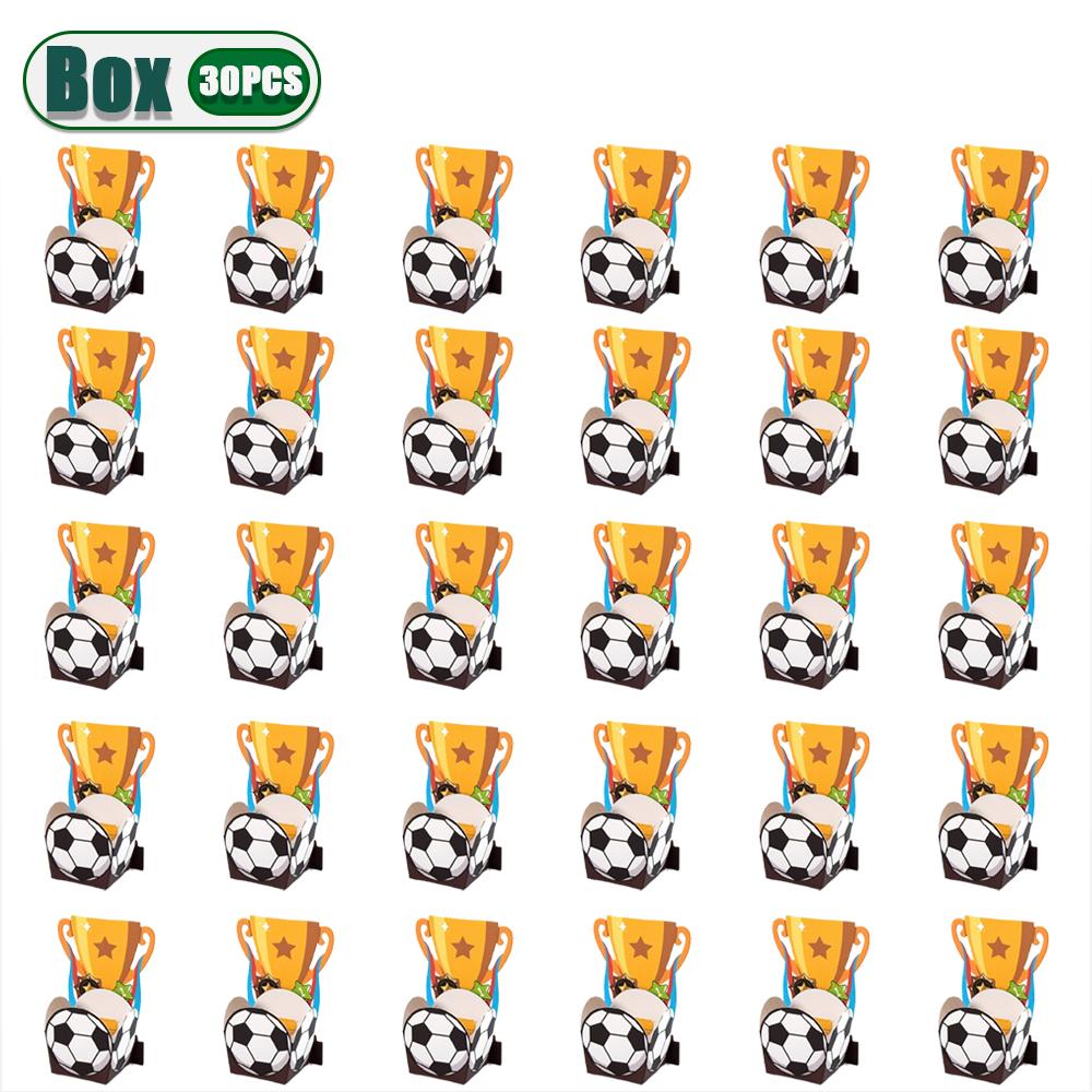 10-50PCS Cartoon Football Trophy Gift Packaging Boxes Children's Party Dessert Table Birthday Supplies Football Theme Candy Box