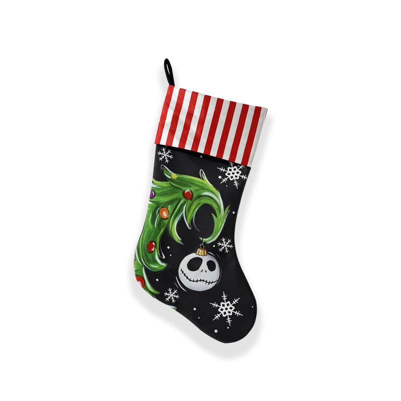 Santa Face Christmas Sock Ornaments for Fireplace & Tree Decor красный