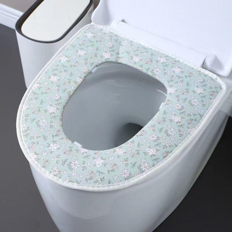 

Хлопковая дышащая куртка Подушка для сиденья унитаза Летняя самоклеящаяся конструкция с пряжкой Подходит для всех сезонов зелёный