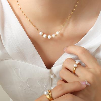 Tilbehør Mote Personlighet Imitert Perle Anheng Halskjede Fransk Stil Nisjedesign Leppe Kjede