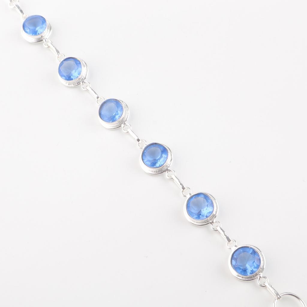 Natural Tanzanite Gemstone 925 Sterling Silver Jewelry Handmade Bracelet 7-9" RB-13-7