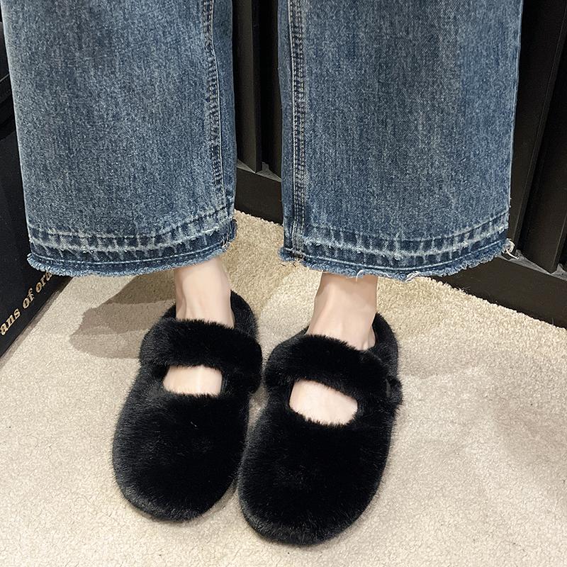 fashion Spring/Autumn Women's Slippers Round Toe Flat Shoes for Women Slip-on Closed Toe Shoes Outdoor Fshion Solid Color Platform Shoes