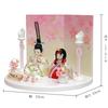 Hina Kimekomi Kotohoki Full Set with Display Round Folding and Doll, Doll, Haruka, Stand, Tray, Screen, Accessories, White, KTH-3201D-S1